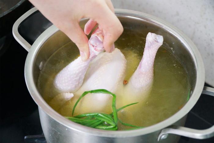 煮雞過程