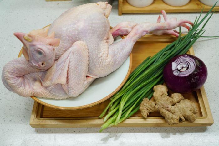 蔥油雞食材展示